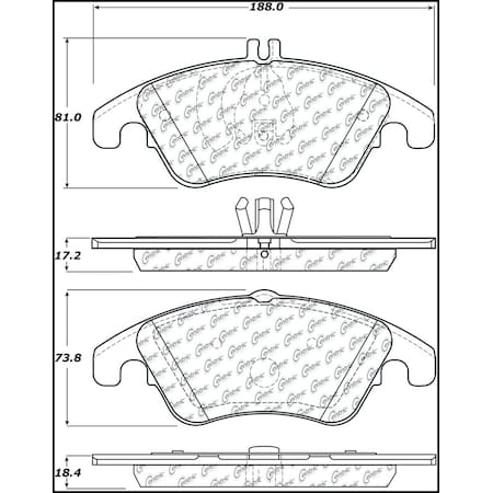 Centric Parts Disc Brake Pad Set, 105.13420 105.13420
