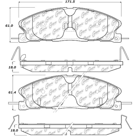 Centric Parts Disc Brake Pad Set, 105.16111 105.16111