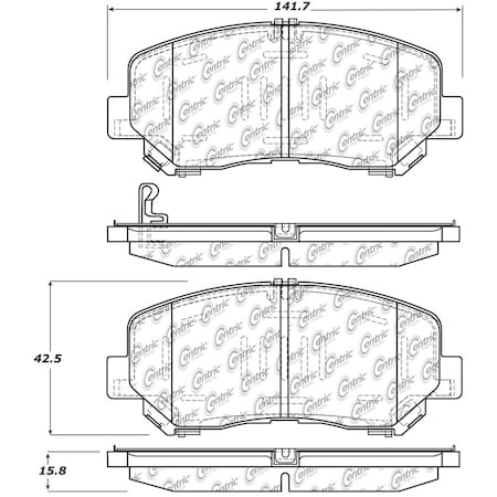 Centric Parts Disc Brake Pad Set 2013-2016 Mazda CX-5 2.0L, 105.16230 105.16230
