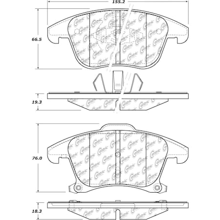 Centric Parts Disc Brake Pad Set, 105.16530 105.16530