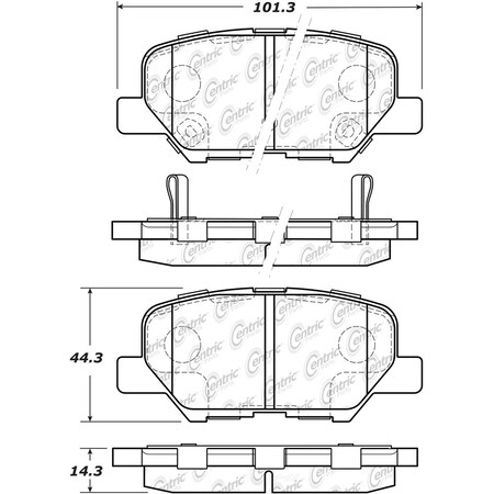 Centric Parts Disc Brake Pad Set 2014-2017 Mazda 3 2.0L 2.5L, 105.16791, Rear 105.16791