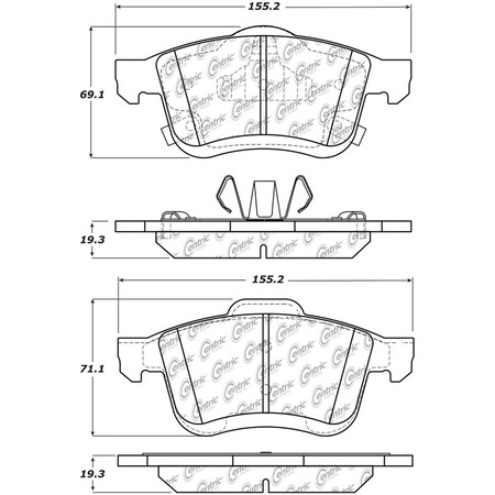 Centric Parts Disc Brake Pad Set, 105.17210 105.17210