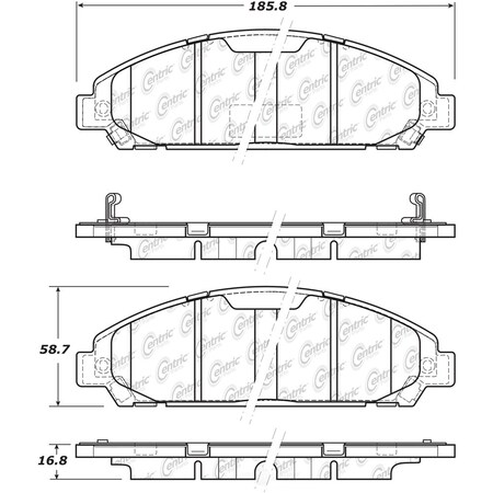 Centric Parts Disc Brake Pad Set 2015-2017 Ford Mustang, 105.17910 105.17910