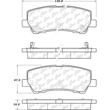 Centric Parts Disc Brake Pad Set 2015-2017 Ford Mustang, 105.17930 105.17930