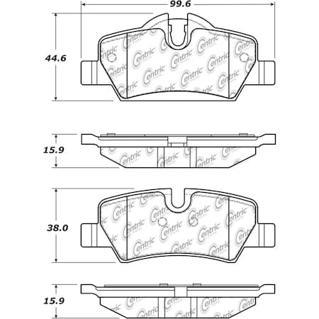Centric Parts Disc Brake Pad Set 2014-2015 Mini Cooper 1.6L 105.18000