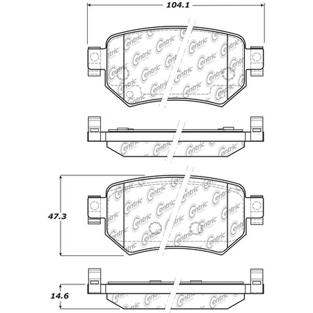 Centric Parts Disc Brake Pad Set 2016-2018 Mazda 6 2.5L 105.18740