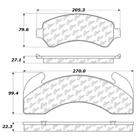 Centric Parts Disc Brake Pad Set, 106.02250, Front/Rear 106.02250