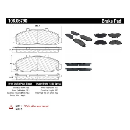 Centric Parts Disc Brake Pad Set, 106.06790, Front 106.06790