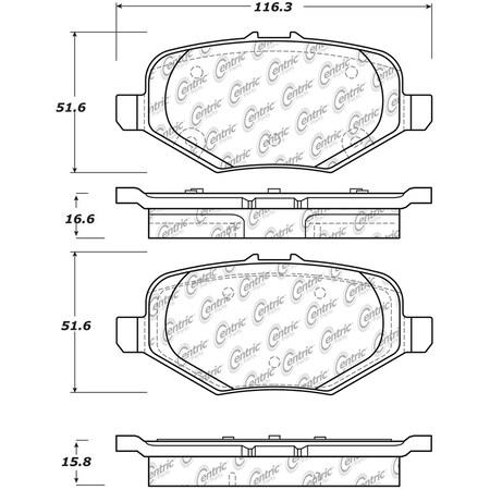 Centric Parts Disc Brake Pad Set, 106.16120 106.16120
