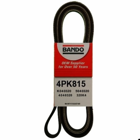 Bando Serpentine Belt, 4PK815 4PK815