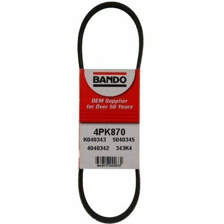 Bando Serpentine Belt, 4PK870 4PK870
