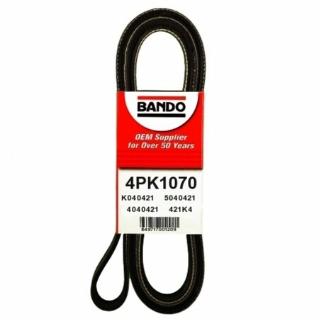 Bando Rib Ace Precision Engineered V-Ribbed Belt - Power Steering, 4PK1070 4PK1070