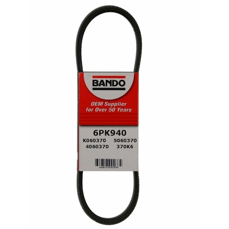 Bando Rib Ace Precision Engineered V-Ribbed Belt - Power Steering, 6PK940 6PK940