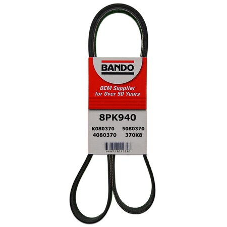 Bando Rib Ace Precision Engineered V-Ribbed Belt, 8PK940 8PK940
