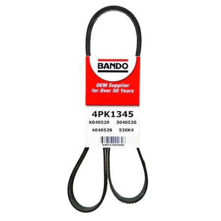 Bando Rib Ace Precision Engineered V-Ribbed Belt - Compressor, 4PK1345 4PK1345