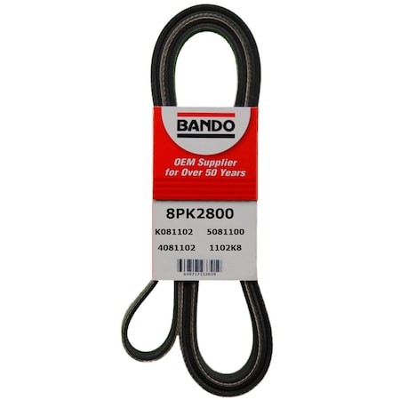 Bando Serpentine Belt, 8PK2800 8PK2800