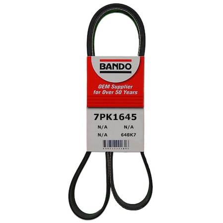 Bando Serpentine Belt, 7PK1645 7PK1645