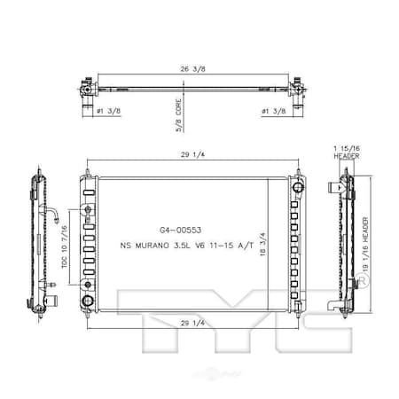 Tyc Radiator, 13039 13039