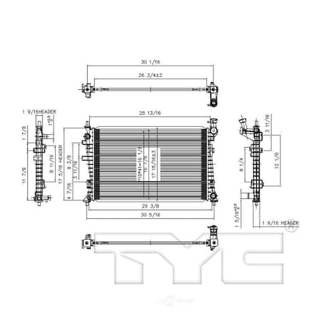 Tyc Radiator 2008-2011 Ford Focus 2.0L, 13087 13087