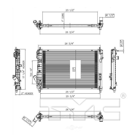 Tyc Radiator, 13097 13097