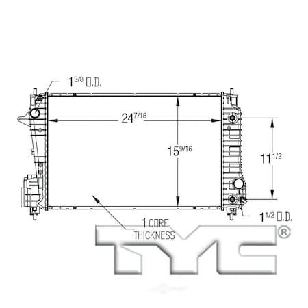 Tyc Radiator 2012-2017 Chevrolet Sonic 1.4L, 13248 13248