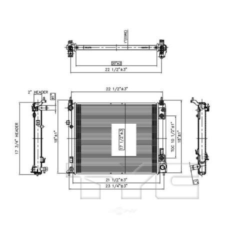 Tyc Radiator, 13303 13303