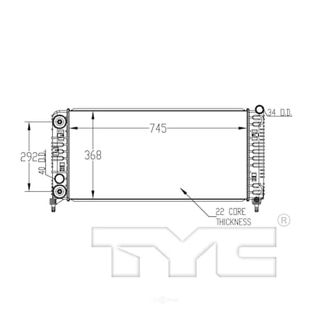Tyc Radiator, 13326 13326