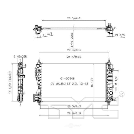 Tyc Radiator, 13332 13332