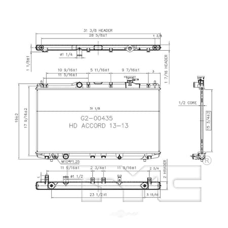 Tyc Radiator, 13363 13363