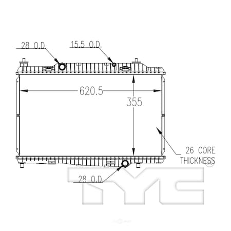 Tyc Radiator 2014 Ford Fiesta 1.6L, 13430 13430