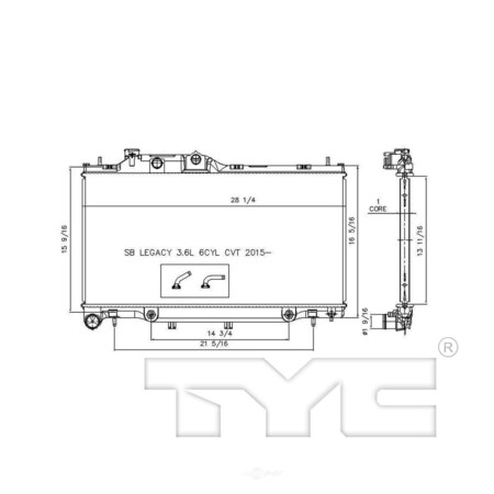Tyc Radiator, 13460 13460