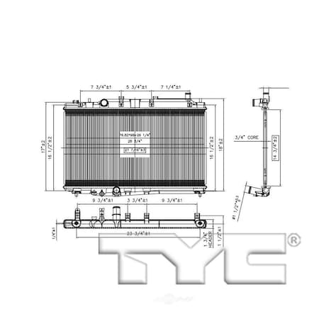 Tyc Radiator 2016-2017 Honda HR-V 1.8L, 13539 13539