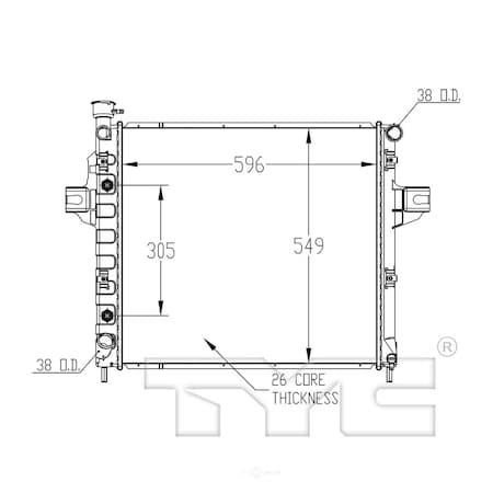 Tyc Radiator 1999-2004 Jeep Grand Cherokee 4.0L, 2262 2262