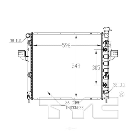 Tyc Radiator 1999-2000 Jeep Grand Cherokee, 2263 2263