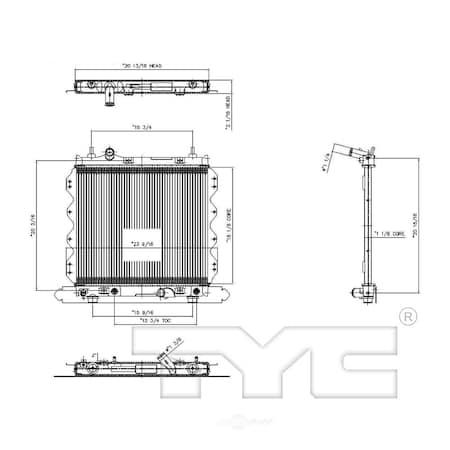 Tyc Radiator 2001-2009 Chrysler PT Cruiser 2.4L, 2298 2298