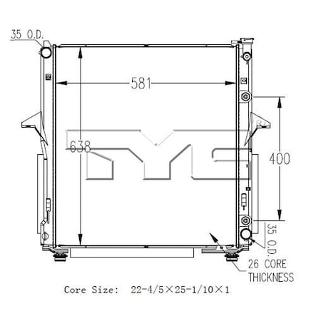 Tyc Radiator 2008-2009 Kia Sorento, 2962 2962