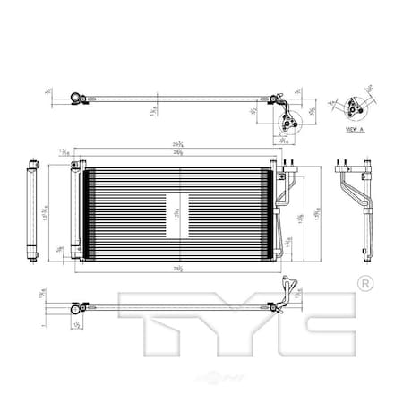 Tyc A/C Condenser, 3381 3381