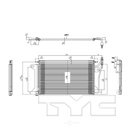Tyc A/C Condenser, 3390 3390