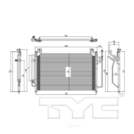 Tyc A/C Condenser 2010-2012 Mazda CX-7 2.5L, 3589 3589