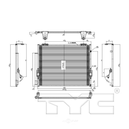 Tyc A/C Condenser, 3598 3598