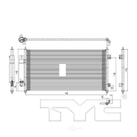 Tyc A/C Condenser 2007-2012 Nissan Sentra 2.0L 2.5L, 3628 3628
