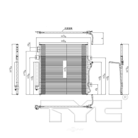 Tyc A/C Condenser 2008-2012 Jeep Liberty, 3683 3683