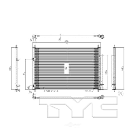 Tyc A/C Condenser, 3686 3686