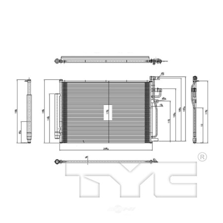 Tyc A/C Condenser, 3687 3687