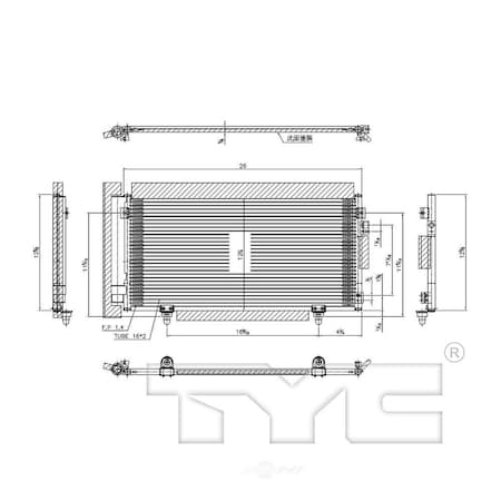 Tyc A/C Condenser, 3689 3689