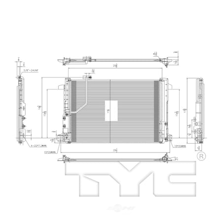 Tyc A/C Condenser, 3760 3760