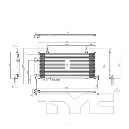 Tyc A/C Condenser 2009 Mitsubishi Galant, 3770 3770