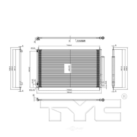 Tyc A/C Condenser 2009-2015 Honda Pilot, 3771 3771