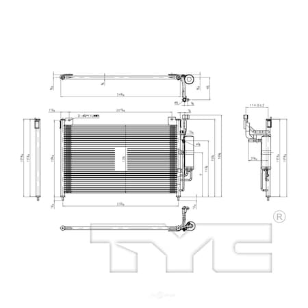 Tyc A/C Condenser 2011-2014 Mazda 2 1.5L, 3891 3891