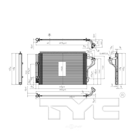 Tyc A/C Condenser 2011-2012 Hyundai Elantra 2.0L, 3967 3967